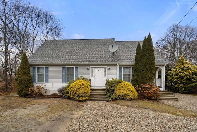 cape cod home featuring a shingled roof