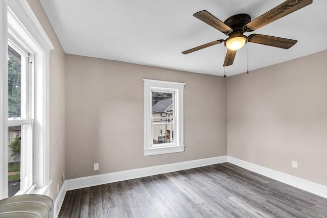 26 Olivine St, Chicopee, MA 01013 - spare room with a ceiling fan and dark wood finished floors