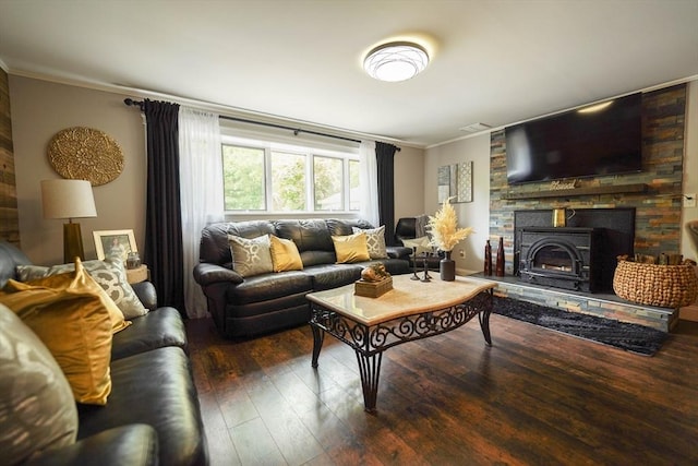 597 Fisher Rd, Dartmouth, MA 02747 - living room featuring crown molding and wood-type flooring