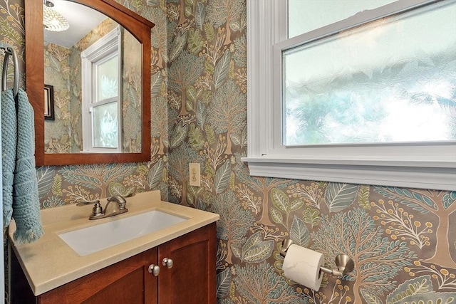 3 Sycamore Dr, Rutland, MA 01543 - bathroom with wallpapered walls and vanity