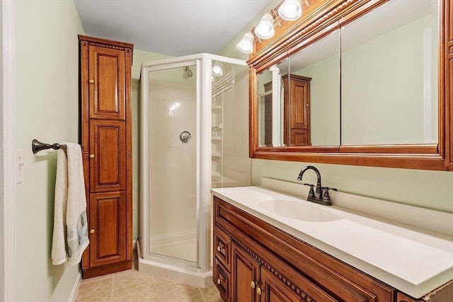 3 Sycamore Dr, Rutland, MA 01543 - bathroom featuring a stall shower, vanity, and tile patterned flooring