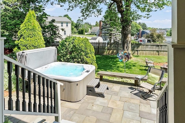 3 Sycamore Dr, Rutland, MA 01543 - fenced backyard with a hot tub and a patio
