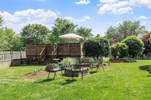 3 Sycamore Dr, Rutland, MA 01543 - view of yard with an outdoor fire pit and a deck