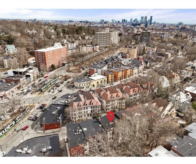15 University Unit 32, Brookline, MA 02445 - aerial view of property and surrounding area featuring nearby urban area