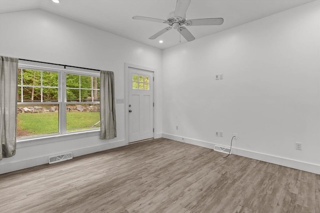 5 London Rd, Salem, NH 03079 - entryway with wood finished floors, a ceiling fan, baseboards, and recessed lighting