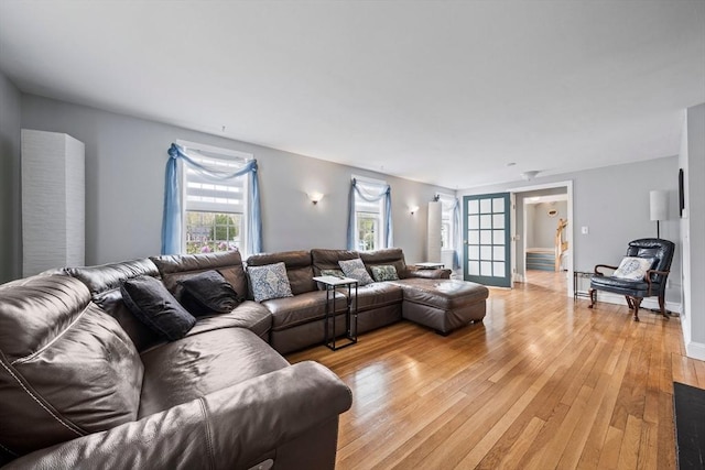 living room with light wood-style floors