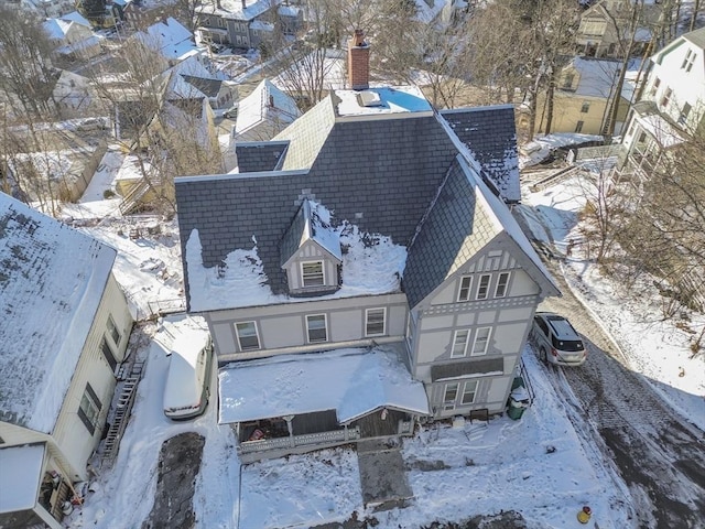 view of snowy aerial view