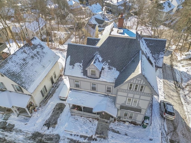 view of snowy aerial view