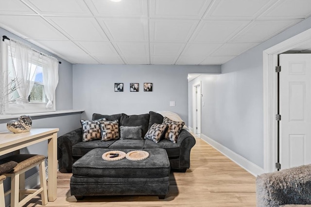 living room with light wood-type flooring