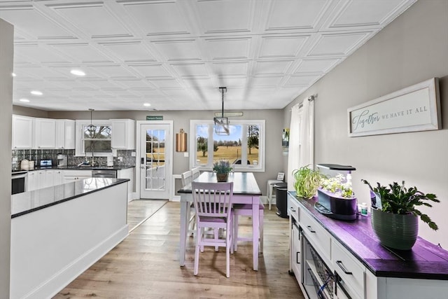 dining room featuring light wood-type flooring