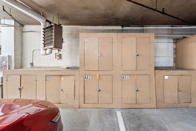 131 Coolidge Ave Unit 621, Watertown, MA 02472 - garage with concrete block wall