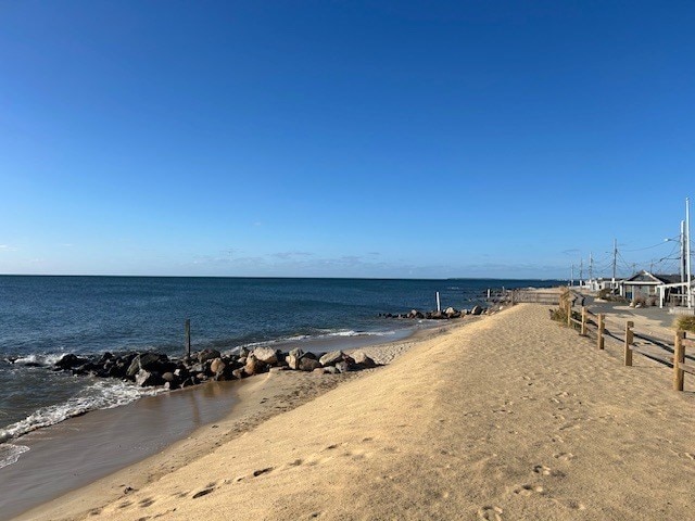 water view featuring a beach view