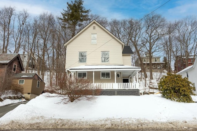 view of front of home with covered porch