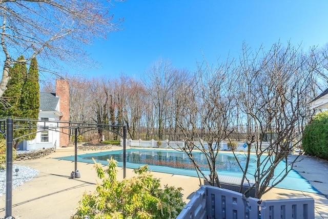 view of pool with fence, a patio, and a fenced in pool