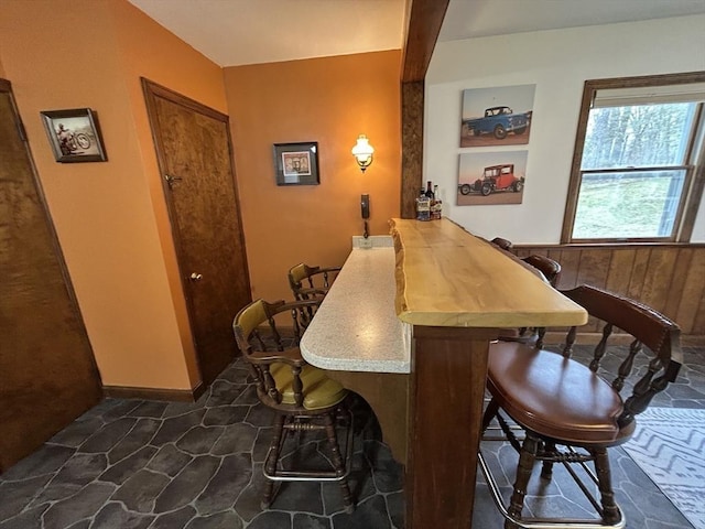 bar featuring wainscoting