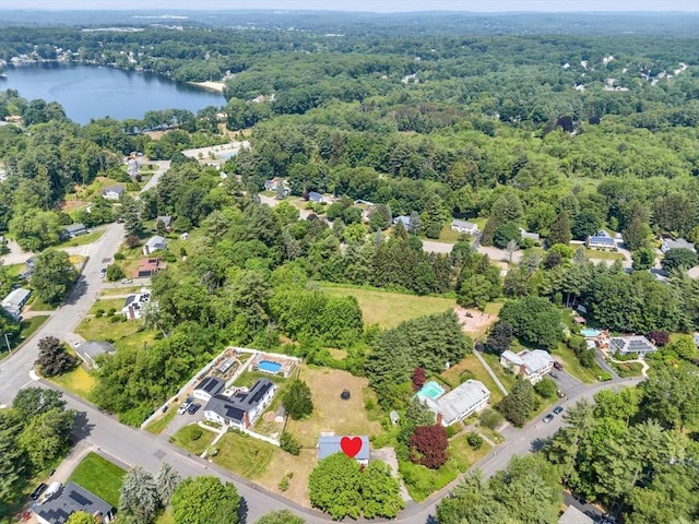 36 Fontaine St, Marlborough, MA 01752 - aerial overview of property's location featuring a nearby body of water and a heavily wooded area