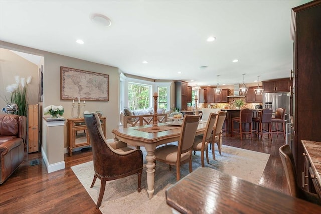 50 Elm St, Plympton, MA 02367 - dining area featuring recessed lighting, dark wood finished floors, and baseboards