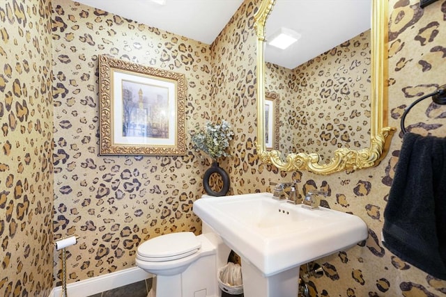 50 Elm St, Plympton, MA 02367 - bathroom with toilet and wallpapered walls