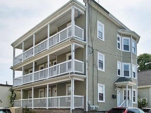 8 Hall Ave Unit 2, Braintree, MA 02184 - view of front of property with a balcony and a porch