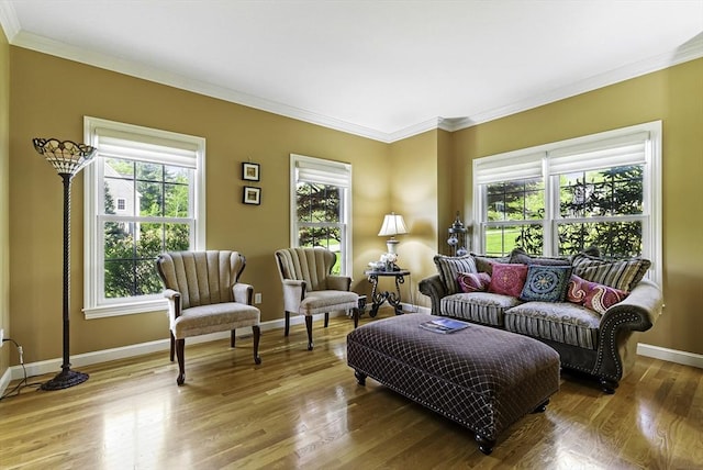26 Waterville Ln, Shrewsbury, MA 01545 - sitting room with ornamental molding, healthy amount of natural light, baseboards, and wood finished floors