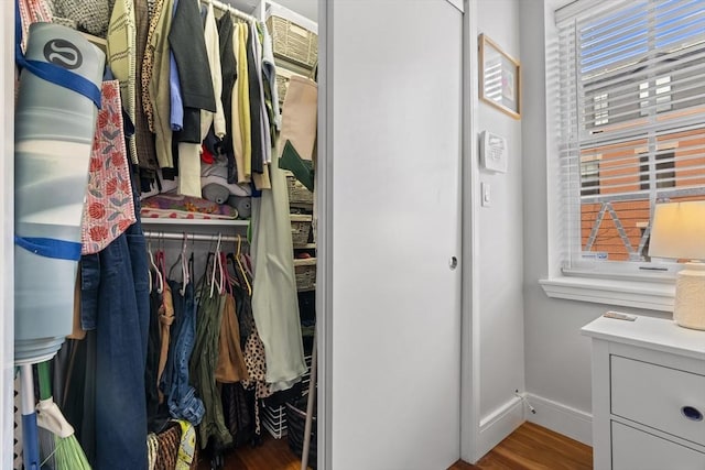 spacious closet featuring wood finished floors