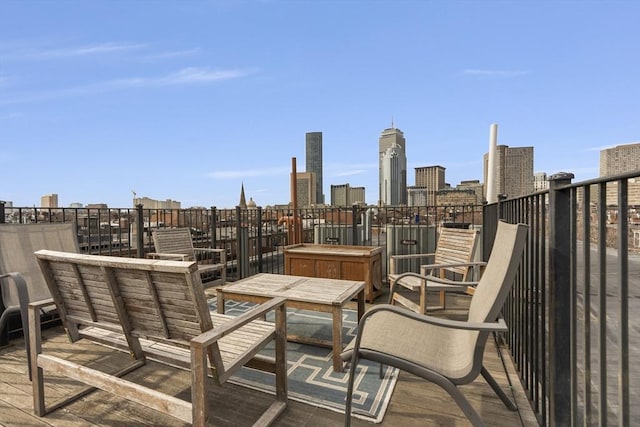 balcony featuring a city view