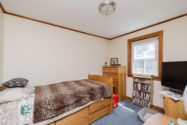 20 Wilcox St, Fall River, MA 02724 - carpeted bedroom featuring crown molding and baseboards