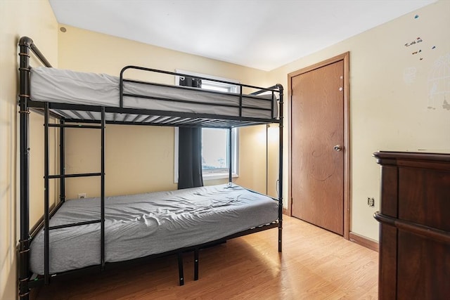 bedroom featuring light wood-type flooring