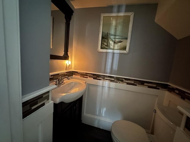 158 Quincy Shore Dr Unit 78, Quincy, MA 02171 - half bathroom with vanity and tasteful backsplash