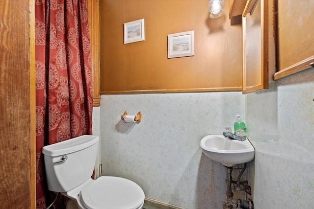 bathroom with toilet and a sink