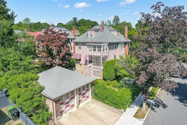 68 Barnard Ave, Watertown, MA 02472 - view from above of property featuring a tree filled landscape