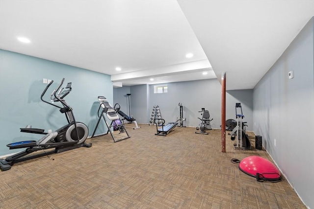 19 Hardscrabble Rd, Sterling, MA 01564 - exercise room featuring carpet floors and recessed lighting