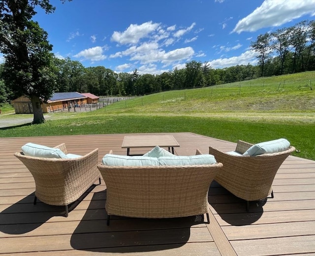 19 Hardscrabble Rd, Sterling, MA 01564 - wooden deck with a lawn and a view of countryside