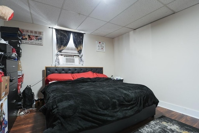79-81 N Main St, Webster, MA 01570 - bedroom with wood finished floors, cooling unit, and a paneled ceiling
