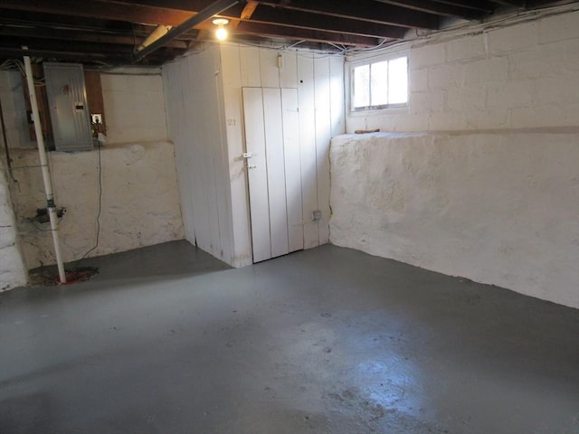 below grade area featuring electric panel