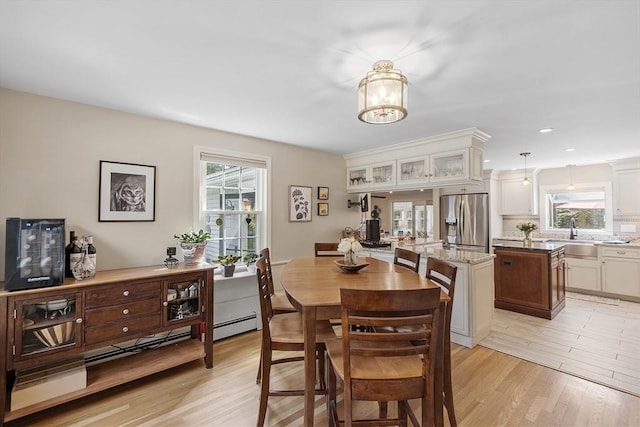 40 Abbott Ln, Chelmsford, MA 01824 - dining space with light wood-style flooring, a chandelier, and recessed lighting