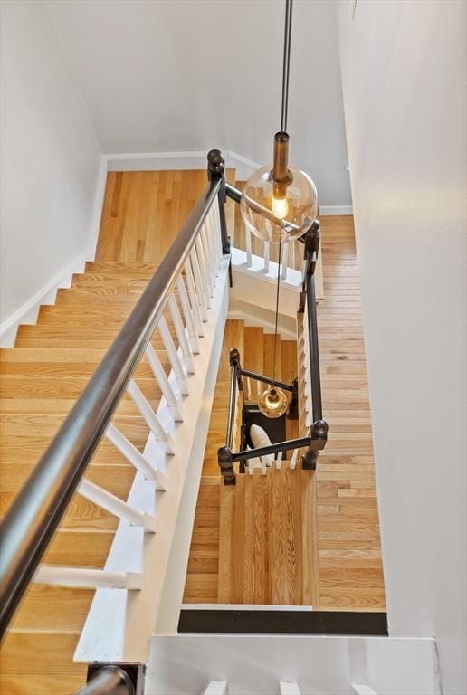 staircase with baseboards