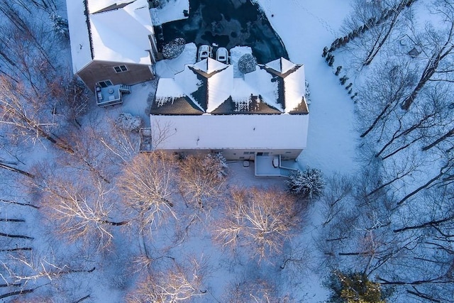 view of snowy aerial view