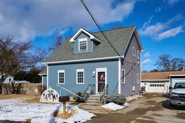 view of new england style home