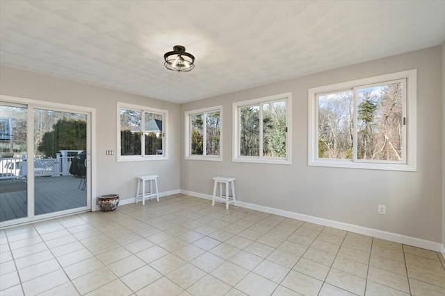 view of unfurnished sunroom