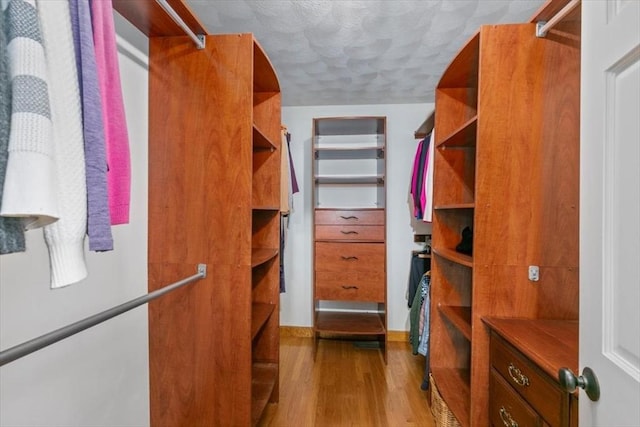 spacious closet with wood finished floors