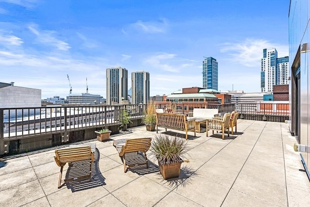 121 Portland St Unit Ph3, Boston, MA 02114 - view of patio / terrace featuring outdoor lounge area and a view of skyline
