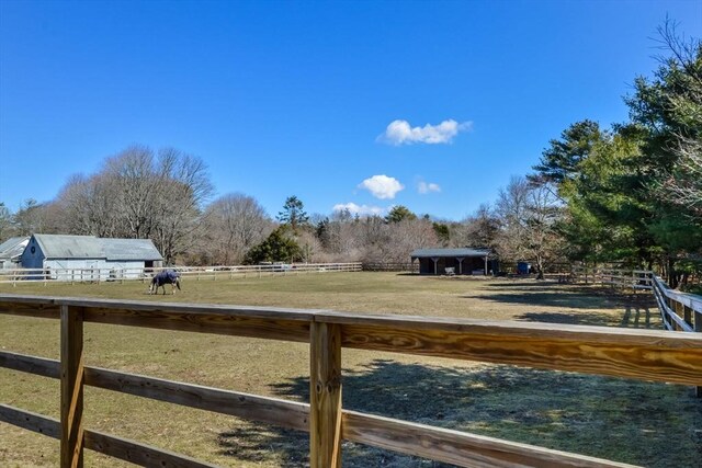 26 Crosswinds Way, Falmouth, MA 02536 - view of yard with an enclosed area, fence, and a rural view