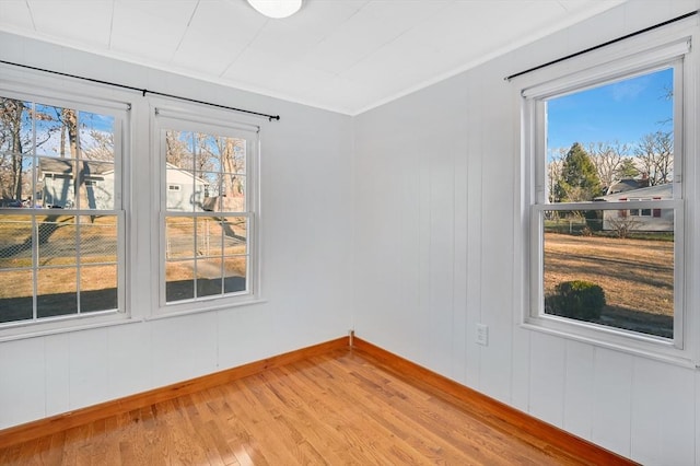 empty room with light wood-type flooring