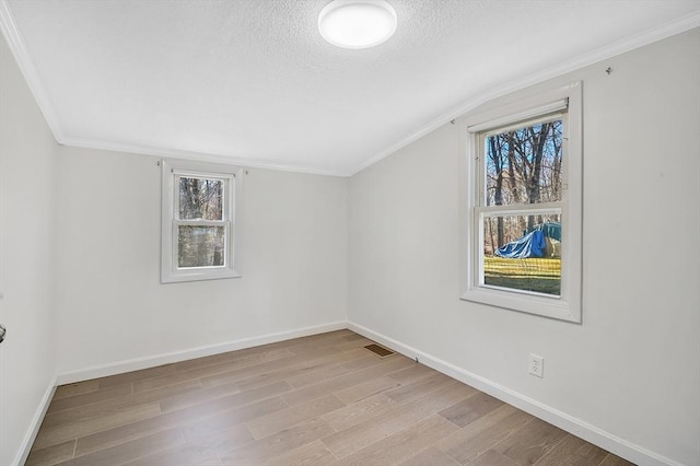 bonus room with a textured ceiling, light hardwood / wood-style floors, and lofted ceiling