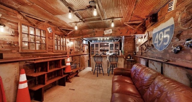 32 Nelson Ave, Beverly, MA 01915 - interior space with a dry bar and wood walls