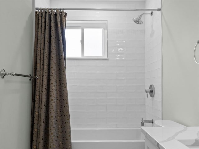 full bathroom with shower / tub combo
