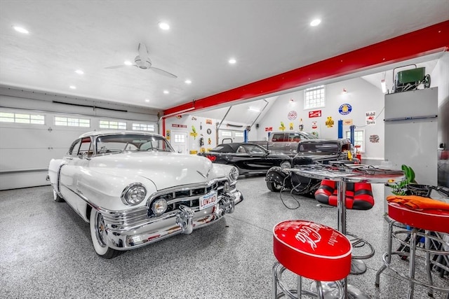 172 Orchard St, Newbury, MA 01922 - garage with recessed lighting and ceiling fan
