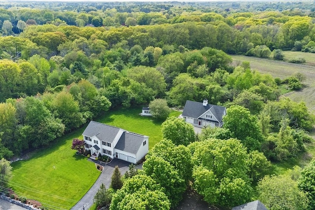 172 Orchard St, Newbury, MA 01922 - view from above of property with a heavily wooded area