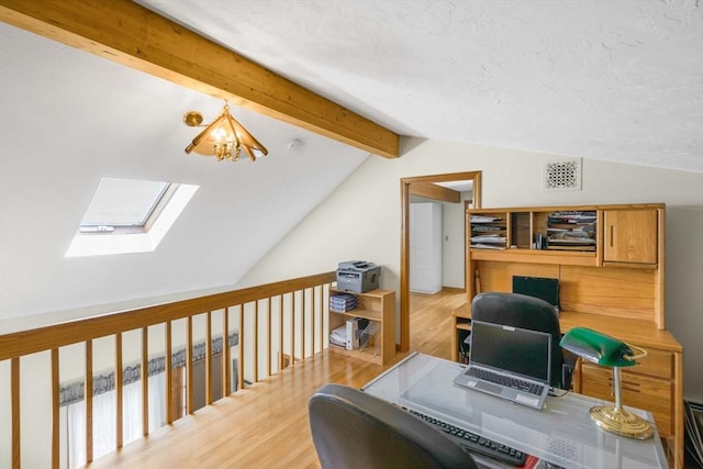 6 Boyd Dr, Newburyport, MA 01950 - office area featuring wood finished floors and a skylight
